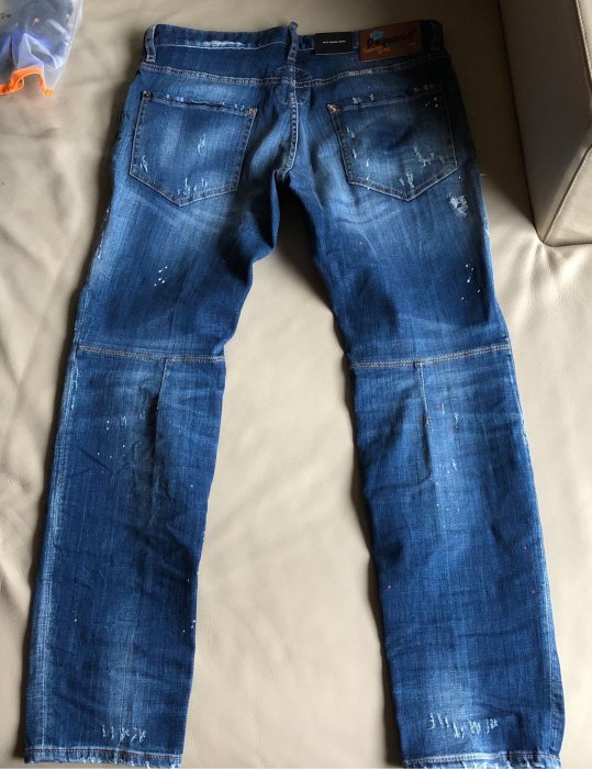 [品味人生]保證全新正品 Dsquared 2 D2 油漆  破 牛仔褲 size 48   CITY BIKER