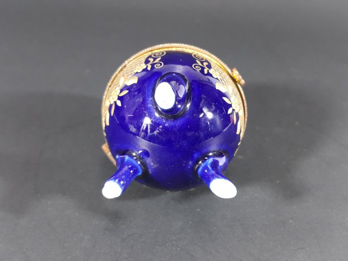 [銀九藝] 早期 藍釉 陶瓷珠寶盒 (suii)