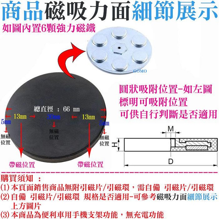 新款66mm強力磁吸萬用汽車手機桿式車架-汽車磁吸手機架後視鏡磁吸車架磁吸車用支架 magsafe 磁吸環 引磁環 引磁片可用