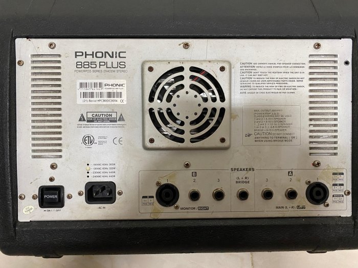 美國 PHONIC 885PLUS 混音器 POWER MIXER 數位迴音 音效處理器 美國製造 400W+400W