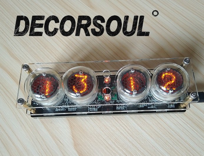 DS北歐家飾§LOFT工業風 Nixie Clock手工真空管桌鐘 座鐘 蘇聯老物 檯鐘螢光管霓虹燈擺飾時鐘禮物非LED