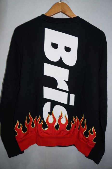 特價「NSS』F.C.Real Bristol FIRE FLAME BIG LOGO CREW NECK SWEAT