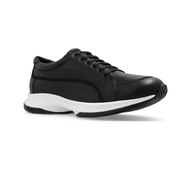 [全新真品代購-F/W23 SALE!] GIORGIO ARMANI 黑色皮革 運動鞋 / 慢跑鞋 (GA)