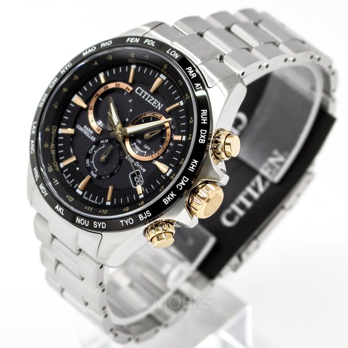 現貨 可自取 CITIZEN CB5834-86E 星辰錶 手錶 45mm 光動能 電波錶 黑面盤 鋼錶帶 男錶女錶