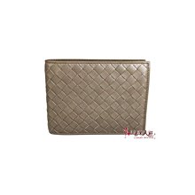 已售出＊奢華大道國際精品＊【BV168】Bottega Veneta 栗子色牛皮編織短夾