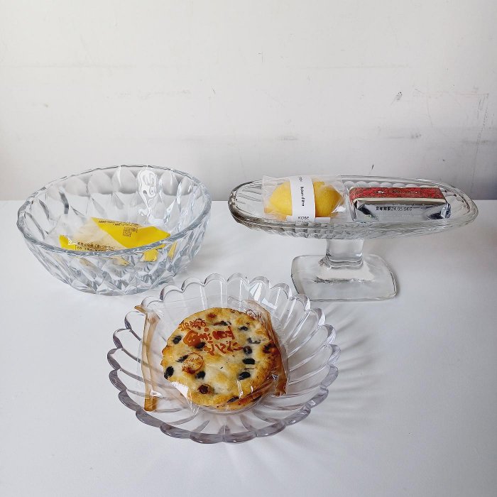 【MarsC】早期老玻璃花瓣盤點心盤水果盤沙拉盤早餐燕麥盤（25051967）