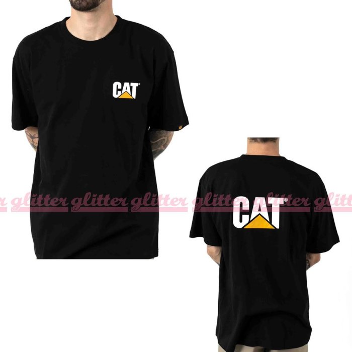 glitter。Caterpillar Cat Trademark Logo T恤 美國 工裝 老牌 卡特