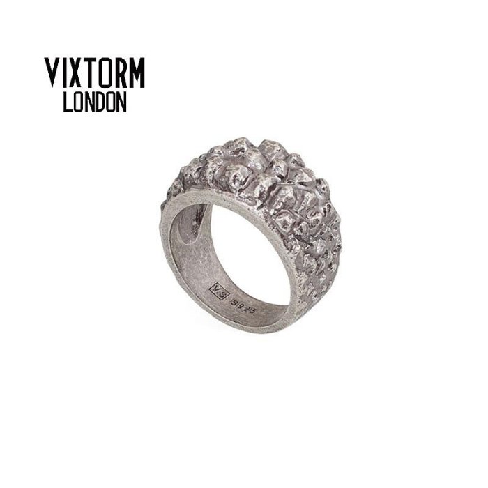 VIXTORM正品925純銀戒指 厚重男款式指環 做舊Rugged嶙峋原創小眾