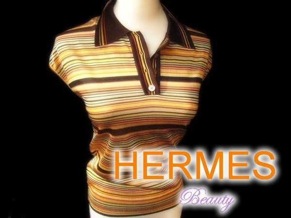 *Beauty*HERMES愛馬仕彩紋針織衫 100%VISCOSE 近全新 WE062711特價