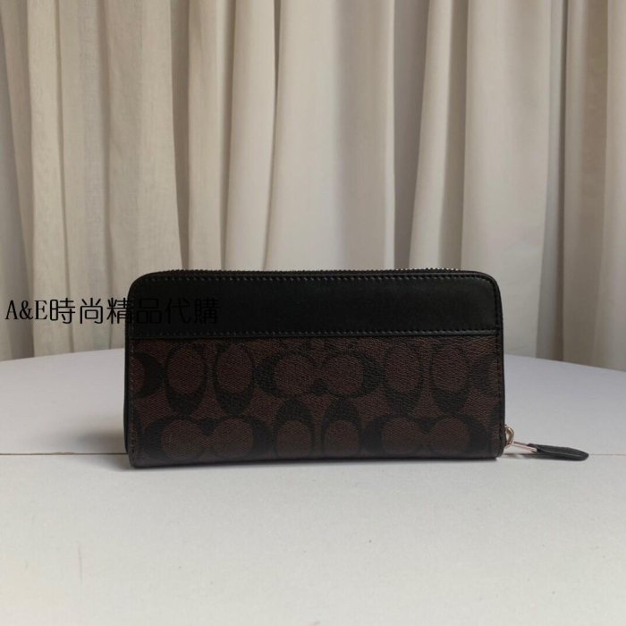 A&E精品代購Coach76873 新款長夾 手拿包 拉鏈長夾 女夾 零錢袋 卡片夾 (咖啡)手機包 美國代購