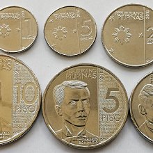 花卉人物版 菲律賓新版硬幣6枚一套大全套 1-5-25分-1-5-10比索 pb