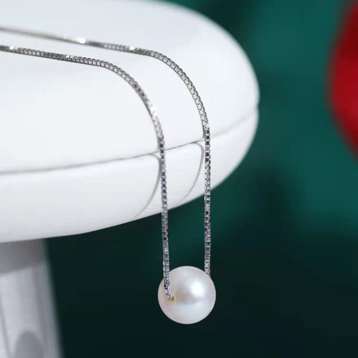 S925純銀淡水珍珠項鏈女2022年新款小眾設計輕奢高級感鎖骨禮物-特價