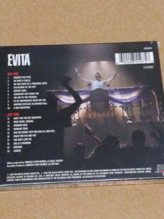 正版全新CD~音樂劇 艾薇塔Evita (2006 London Cast)悲慘世界Philip Quast飾演裴隆上校