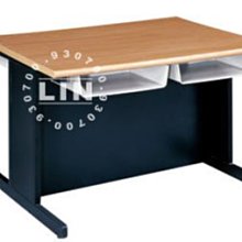 【品特優家具倉儲】@P491-24業務桌工作桌會議桌120*60木紋黑腳業務桌-二屜