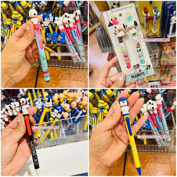 妮啾七七 預購 大阪環球影城造型筆 Snoopy 史努比 歐拉夫 三色筆 原子筆 日本代購