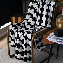 黑白針織蓋毯沙發線針織毯空調毯北歐風一件代發工廠