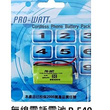 #網路大盤大# PRO-WATT【P-540 萬用接頭 -- 2.4V800mAh】無線電話電池 ~新莊自取~