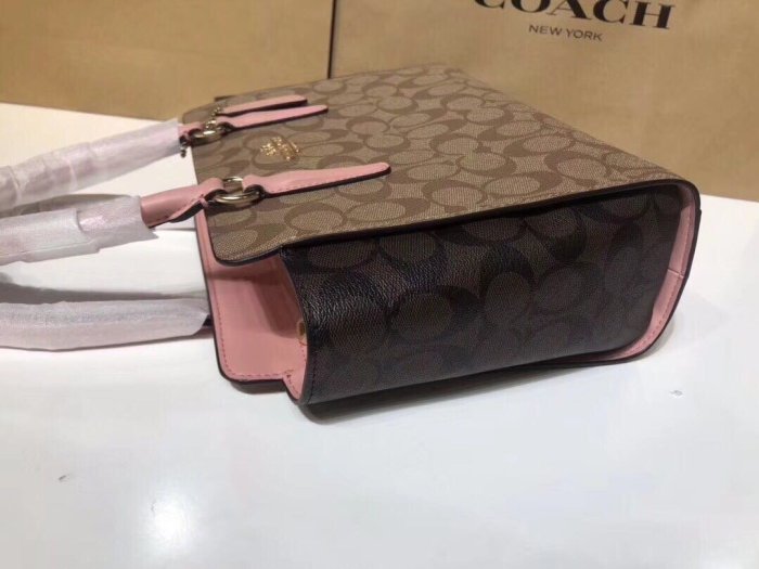 DanDan代購 美國正品 COACH 78380 新款女士拼色耳朵包 蝙蝠包 經典C紋單肩斜挎提手包 附購買證明