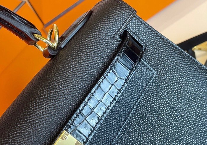 『RP精品』愛馬仕 HERMES Kelly 28 Touch 鱷魚皮 黑色 金扣 Epsom 凱莉包