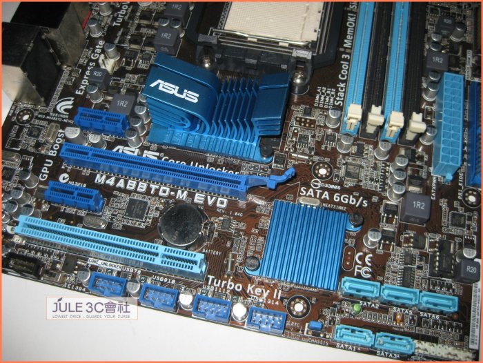 JULE 3C會社-華碩ASUS M4A88TD-M EVO AMD 880G/D3/防突波/MATX/AM3 主機板