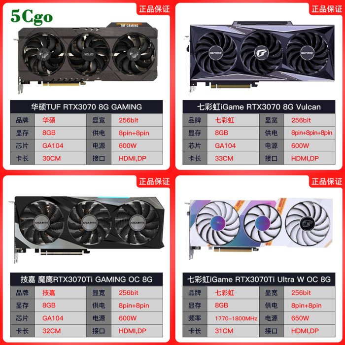 5Cgo【含稅】華碩七彩虹微星技嘉影馳顯卡GTX1660Super RTX2060S 2080 3060Ti 3060 3070 3070Ti 3080顯示卡