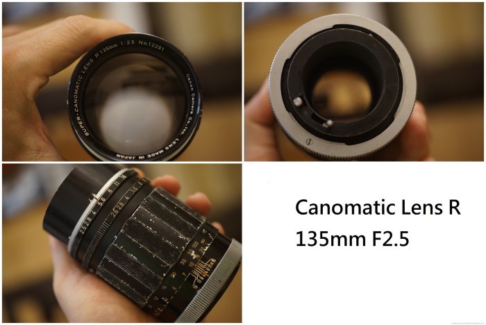 Canon FD 55mm F1.2 SSC, FL 55mm,FL 85mm F1.8 , FL 135mm F2.5