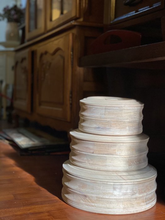 印度芒果木圓形置物盒收納餅乾手作收納盒(中)【更美歐洲傢飾精品Amazing House】台南