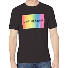 ☆【CK男生館】☆【Calvin Klein彩虹LOGO印圖短袖T恤】☆【CK006F1】(M)