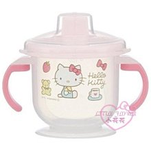 ♥小花花日本精品♥HelloKitty粉色坐姿造型 雙耳杯 好清洗 150ml 兒童練習杯~3