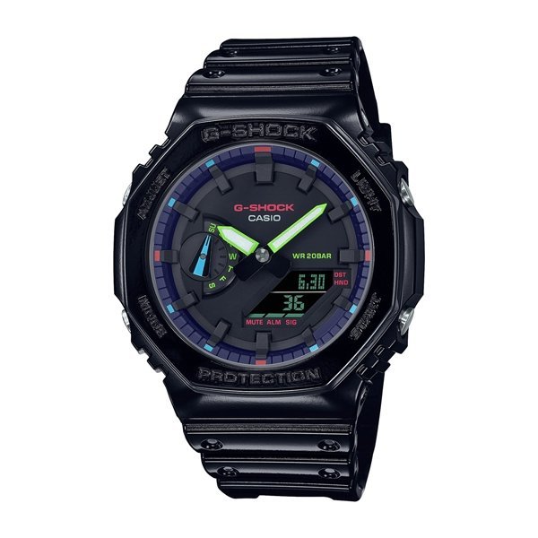 全新 CASIO卡西歐 G-SHOCK系列 電競美學 虛擬虹光 八角形錶殼 GA-2100RGB-1 歡迎詢問