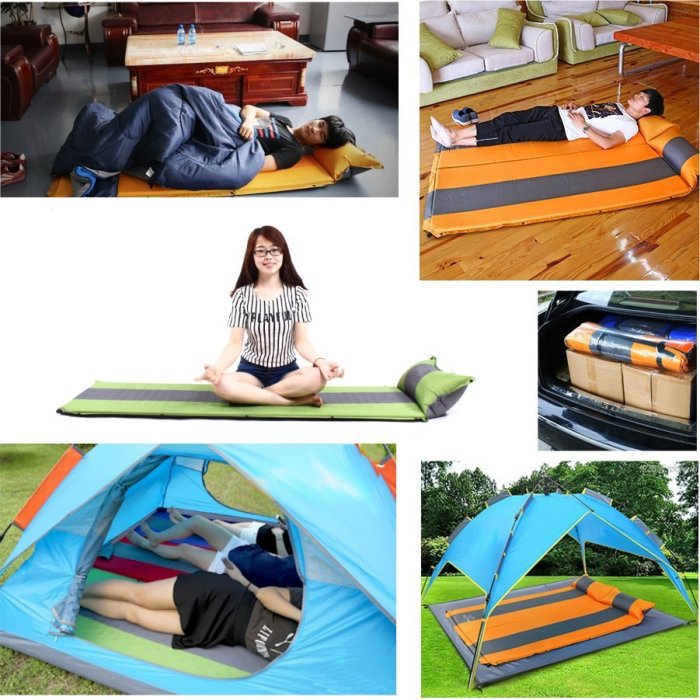 露營充氣墊 超厚5cm自動充氣墊 高彈性 高透氣 送提袋 修補包 露營 野營 郊遊 瑜珈 野餐 戶外休閒 充氣床