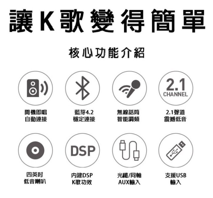 全新 喇叭 擴大機 無線麥克風 雙話筒 KTV組合 MIC 家庭式KTV K歌 智能 手機唱歌 三合一