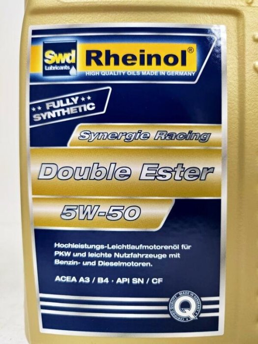 『油工廠』SWD Rheinol SYNERGIE RACING 雙酯基 5w50 競技級全合成機油 SN 高轉 渦輪