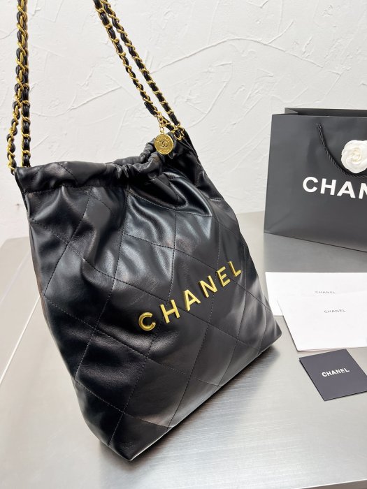 CHANEL tote bag 香奈兒新款22托特包 時尚鏈條單肩包 大容量logo購物袋 單肩包 肩背包