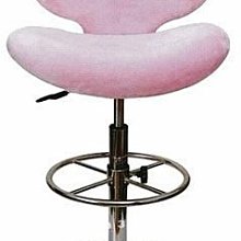 【品特優家具倉儲】@R609-08吧台椅櫃檯椅洽談椅粉紅絨布
