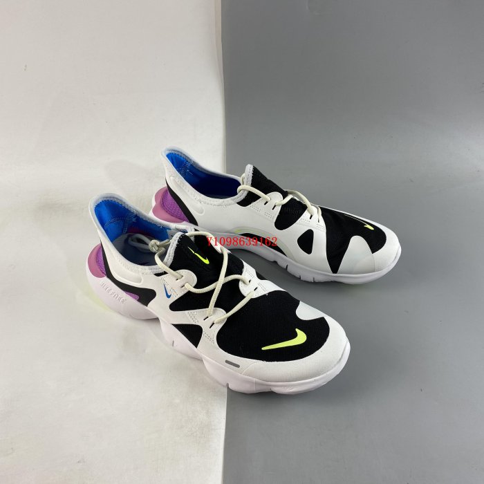 NIKE Free RN 5.0 黑白紫 超輕量 經典慢跑鞋 AQ1289-100 男女鞋