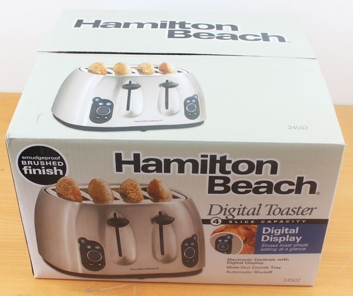 **Hamilton不鏽鋼 4片式 烤麵包機1600W,營業用 大家庭 烤吐司機 烤箱 營養早餐店,7段時間調節,近全新