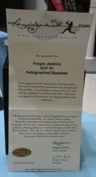 棒球天地--5折賠錢出----第一位加拿大籍名人堂 Fergie Jenkins 加簽91年
