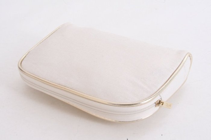 特別感 YSL 白色金邊銀絲 化妝包 小物包 手拿包 手機包 3C收納包（YBH24）
