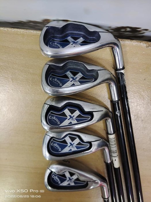 Golfholiday-Callaway X18 Irons#5.7.9.P.S(5支)/R 碳纖維鐵桿組(中古)