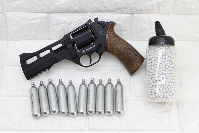 [01] Chiappa Rhino 50DS 左輪 手槍 CO2槍 黑 + CO2小鋼瓶 + 奶瓶( 左輪槍短槍犀牛