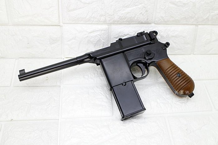 台南 武星級 WE M712 盒子炮 瓦斯槍 黑 附 槍套 後托 GBB 駁殼槍 革命 德軍 二戰 AIRSOFT 生存遊戲