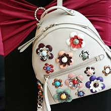 Fendi 8BZ036 Zaino floral-appliquéd backpack 花花後背包 灰