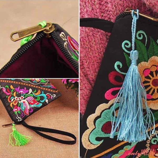 🌸B&T衣櫥👗波西米亞風女士長款錢包 復古民族風刺繡印花手袋女士包包皮夾零錢包手機包卡包小包