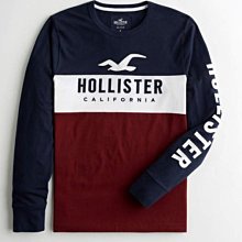 HCO Hollister 海鷗 長袖T恤 車繡貼布logo 現貨 紅白藍