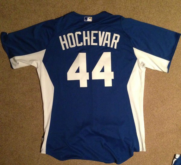 MLB KC ROYALS #44 LUKE HOCHEVAR GAME ISSUED BP JERSEY