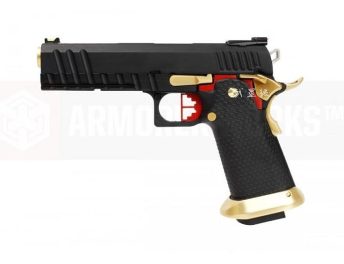 台南 武星級 AW CUSTOM HI-CAPA 5.1 瓦斯槍 黑金紅 ( BB槍BB彈瓦斯槍短槍模型槍氣動槍空氣槍