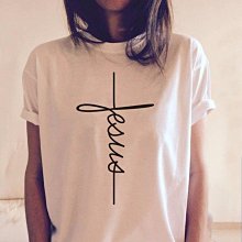 【快速出貨】JESUS SCRIPT CROSS 短袖T恤 7色 耶穌草寫十字架 基督天主聖母