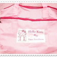 ♥小花花日本精品♥Hello Kitty可愛好精美好輕便好背立體條紋造型旅行袋/肩背包/手提包