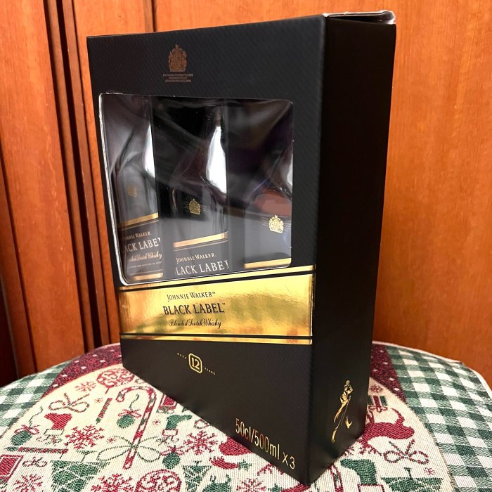 Johnnie Walker Black Label 約翰走路黑牌 威士忌空酒瓶/多用途玻璃空瓶/空洋酒瓶/酒瓶/水瓶（3入）